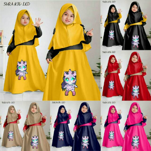  Gamis  lol  anak  perempuan fahsion led baju  muslim Shopee 