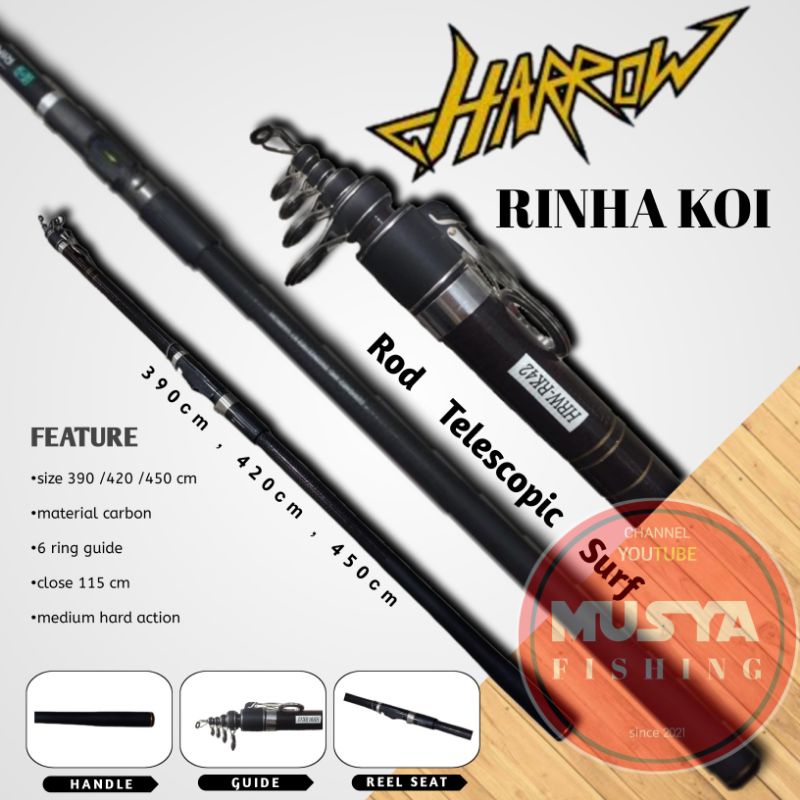 St Harrow Rinha Koi Special Power Rod  Telescopic Surf 390 /420 /450 cm