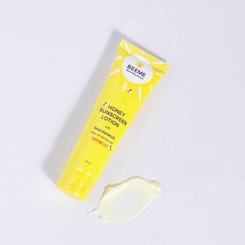 BEEME HONEY SUNSCREEN LOTION WITH NIACINAMIDE SPF 50+++ 20gr | SUNSCREEN IBU DAN ANAK