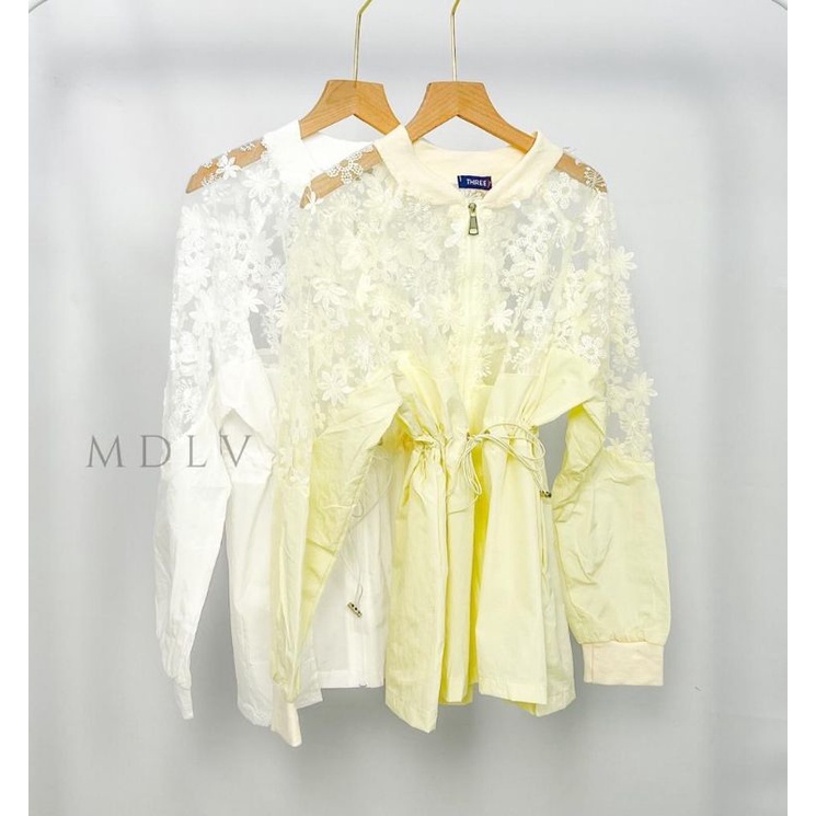 MDLV ~ 6042# Miura Drawstring Jacket Lace Outer Daisy Lace Premium Fashion Import