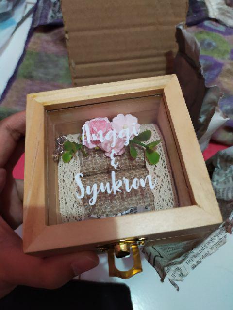 Kotak Cincin Kayu . Kotak Mahar . Ring Bearer . Kotak Cincin Terrarium . Mahar . Seserahan