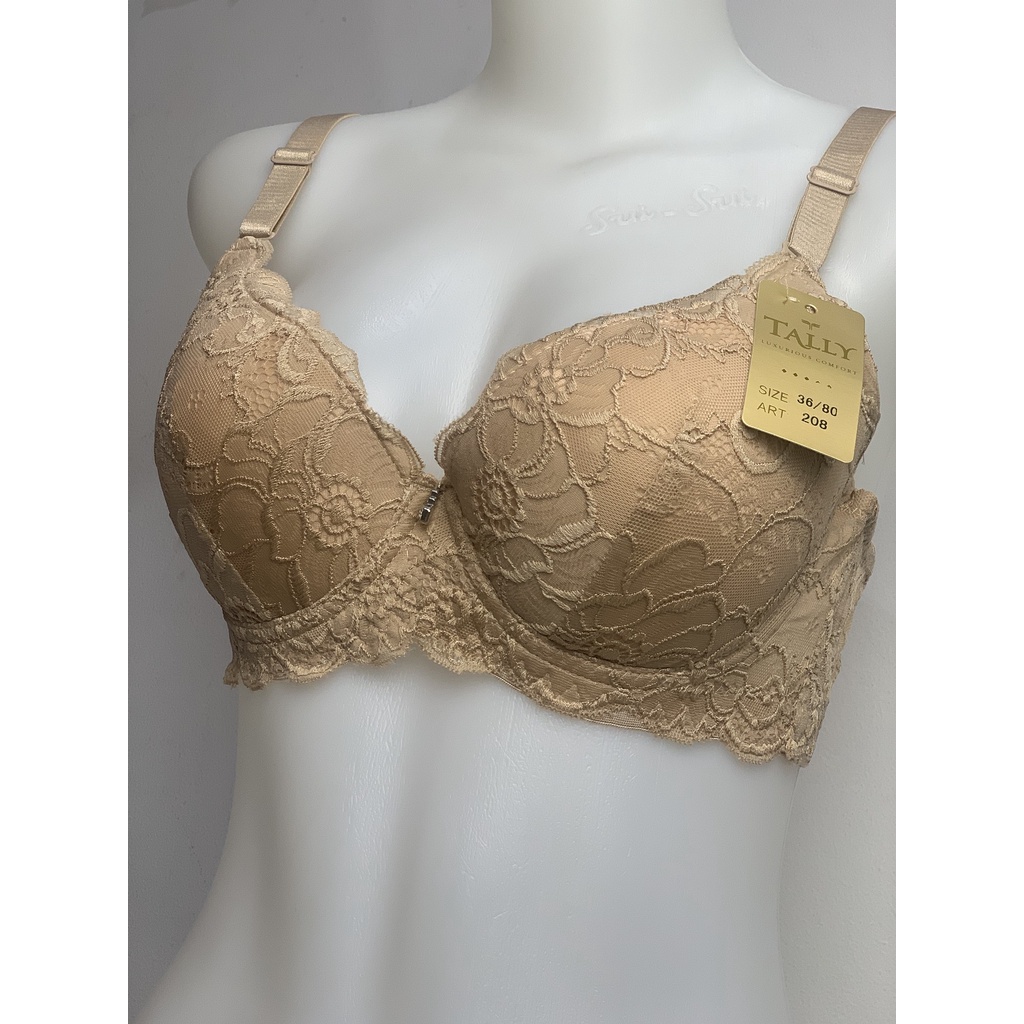 Bra Kawat Busa Tipis Tally 208 dengan Motif Brukat Cantik dan Bahan yang Lembut dan Nyaman