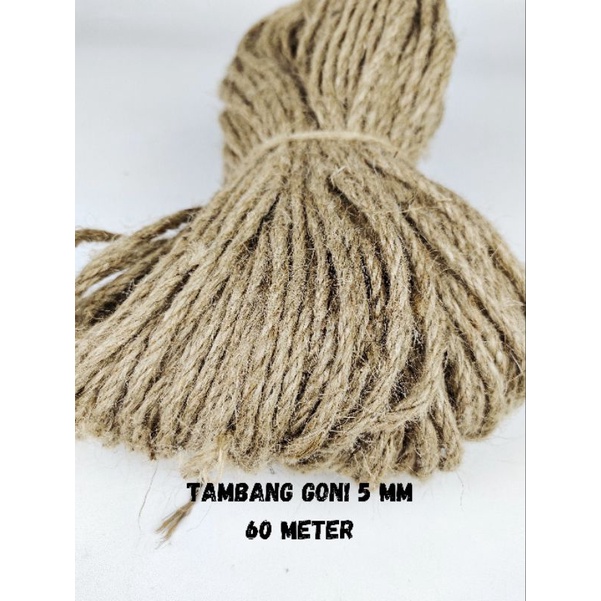 

Tali Tambang Goni 5mm panjang 60 meter - tali rami - jute - hemp rope