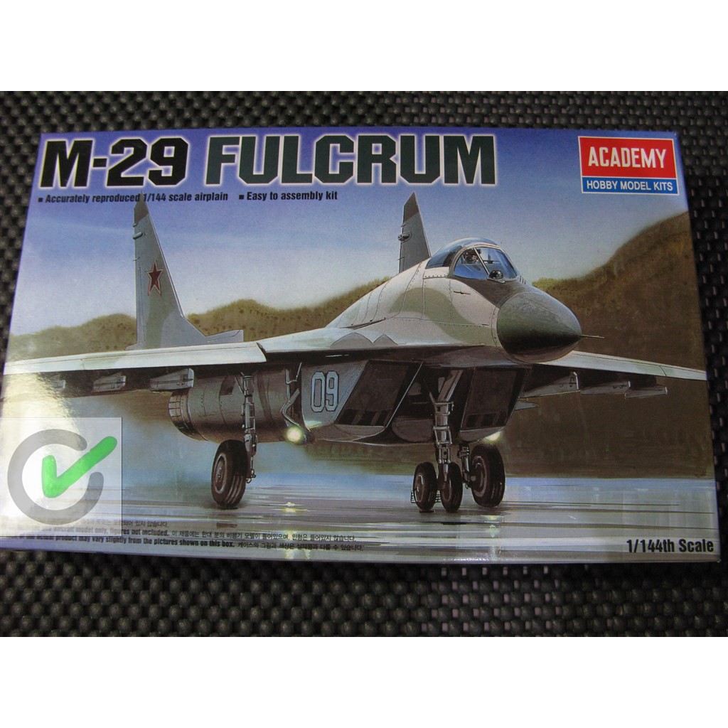 Model Kit / Mokit Academy 1/144 - Pesawat MiG 29 Fulcrum - M29 - M-29 Russian Jet Fighter Aircraft M