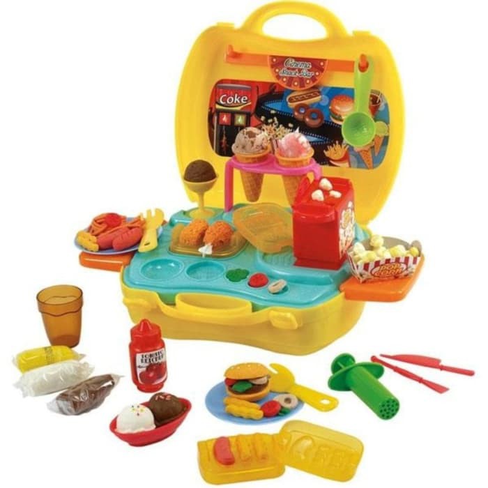 Mainan Cinema Snack Bar DREAM The Suitcase Play Set Koper free Dough