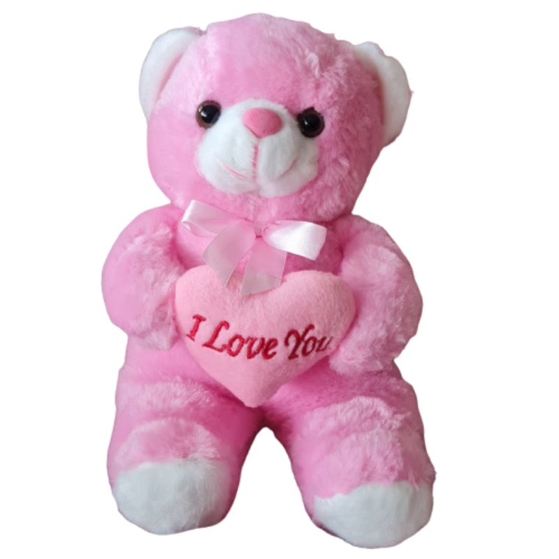 Boneka Teddy Bear Love Pink Ukuran S SNI