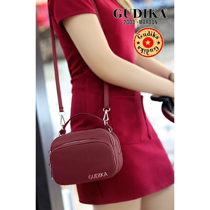 SALE GUDIKA - Tas Selempang Wanita Modis Import Original 2003 - Tas Wanita Selempang Bahu Kekinian Terbaru Bahan Nylon Waterproof Anti Air - slingbag - tas mini - bag - cewek - imut - fashion - branded - santai - tas - slempang - termurah - ori - wanita