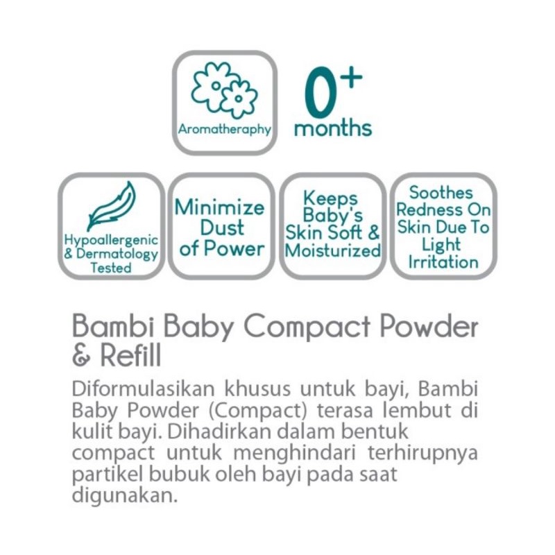 Bambi Baby Powder Compact Refill 40 Gr - Bedak Bayi