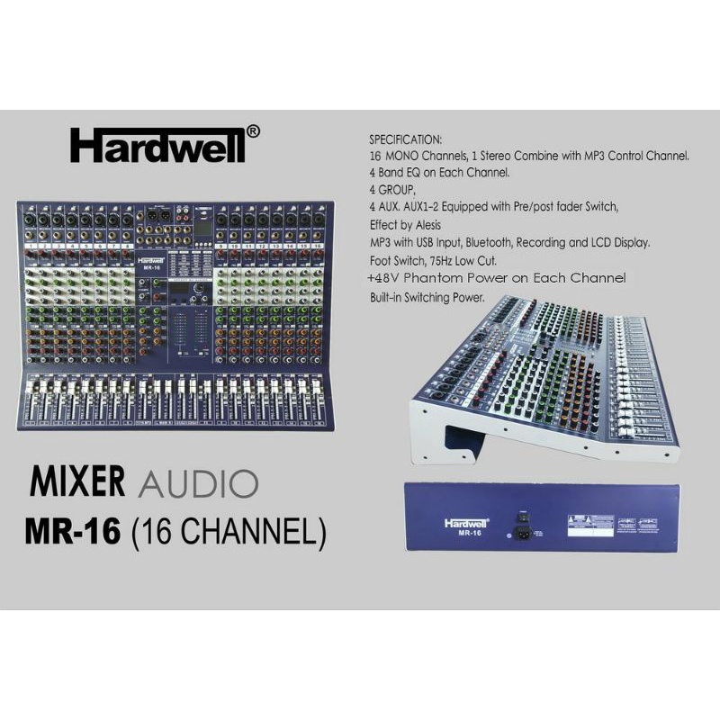 Mixer Hardwell MR 16 ( 16 Channel) original Mixer audio16 Channel Mono