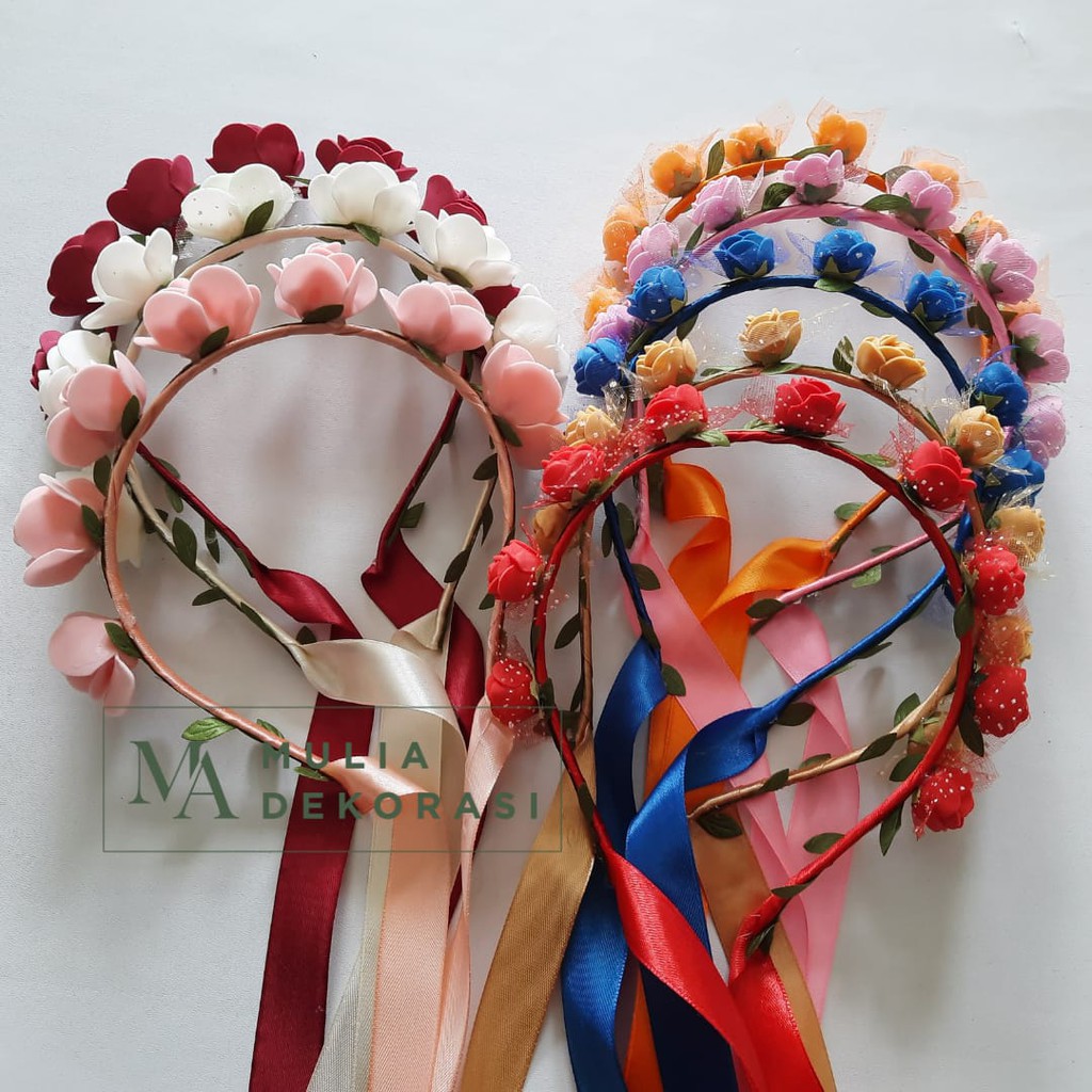 Mahkota Bunga Flower Crown Bridal Shower Bando Bunga Bandana Lamaran