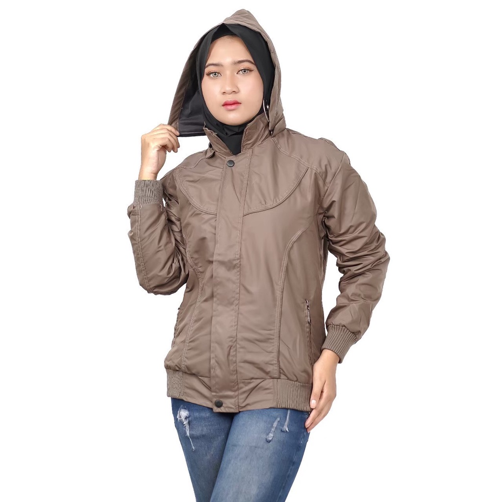 JAKET OUTDOOR WANITA RUNNING LARI OLAH RAGA JAKET PARASUT CEWE WATERPROOF