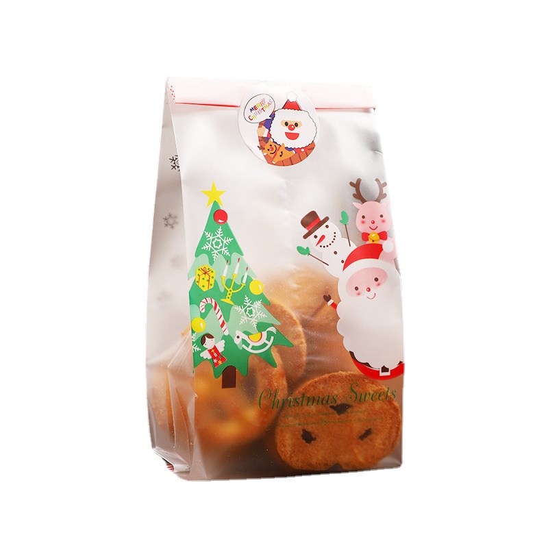 50 Pcs Tas Kemasan Biskuit Permen Cookie Motif Santa Claus Snowman Untuk Perlengkapan Pesta Natal