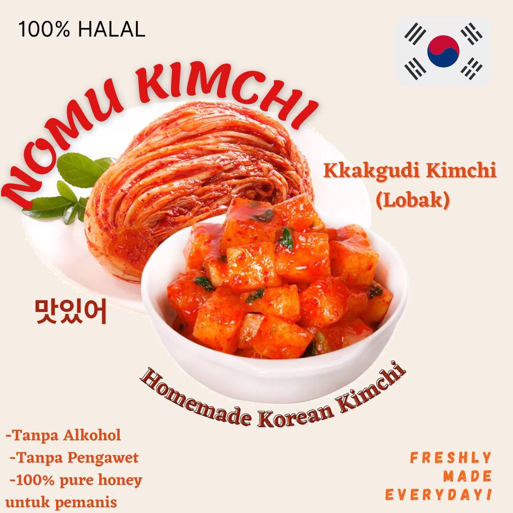 

Kimchi Lobak Fresh 300gr / 400gr Homemade Korea - Nomu Kimchi