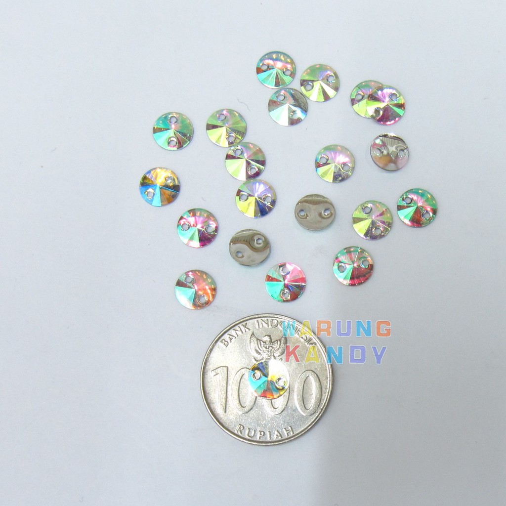 Diamon Resin Krucut 8mm Putih AB PAK  1000pc