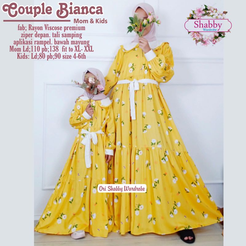 Couple mom&kids / couple gamis ibu anak rayon viscose premium