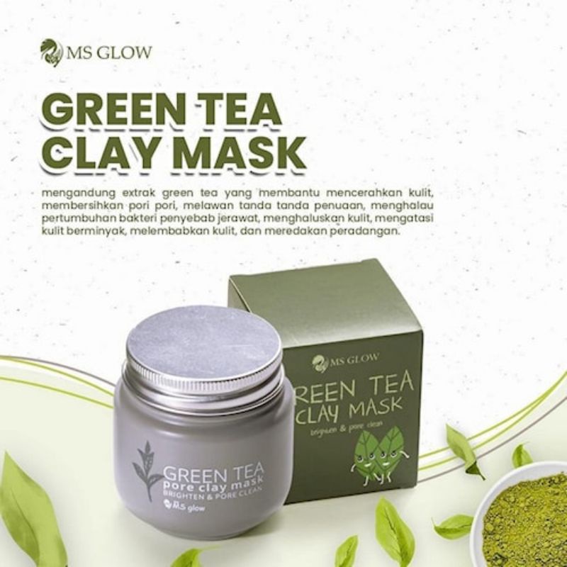 Ms Glow Clay Mask Masker Clay / Green Tea Claymask / Charcoal Cl