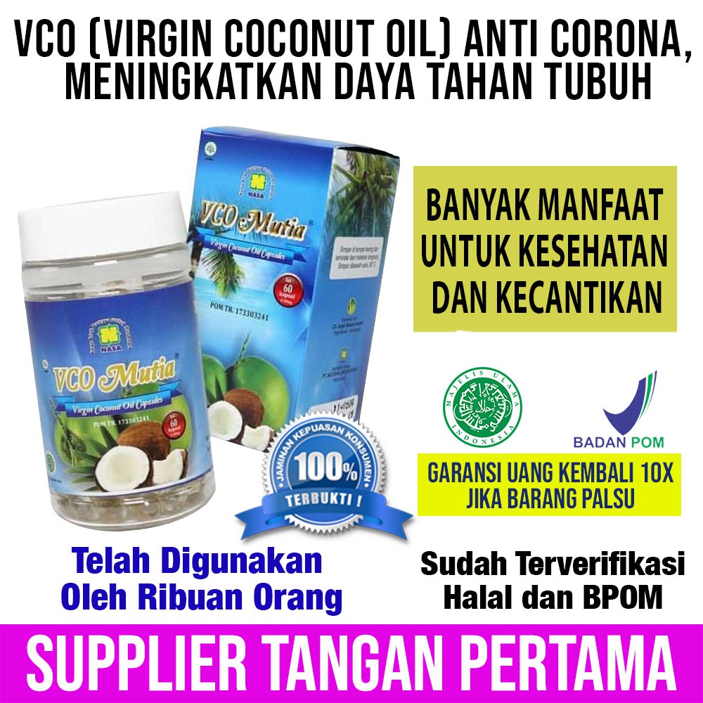 

VCO NASA VIRGIN COCONUT OIL CAPSULE MINYAK KELAPA MURNI UNTUK KESEHATAN TUBUH