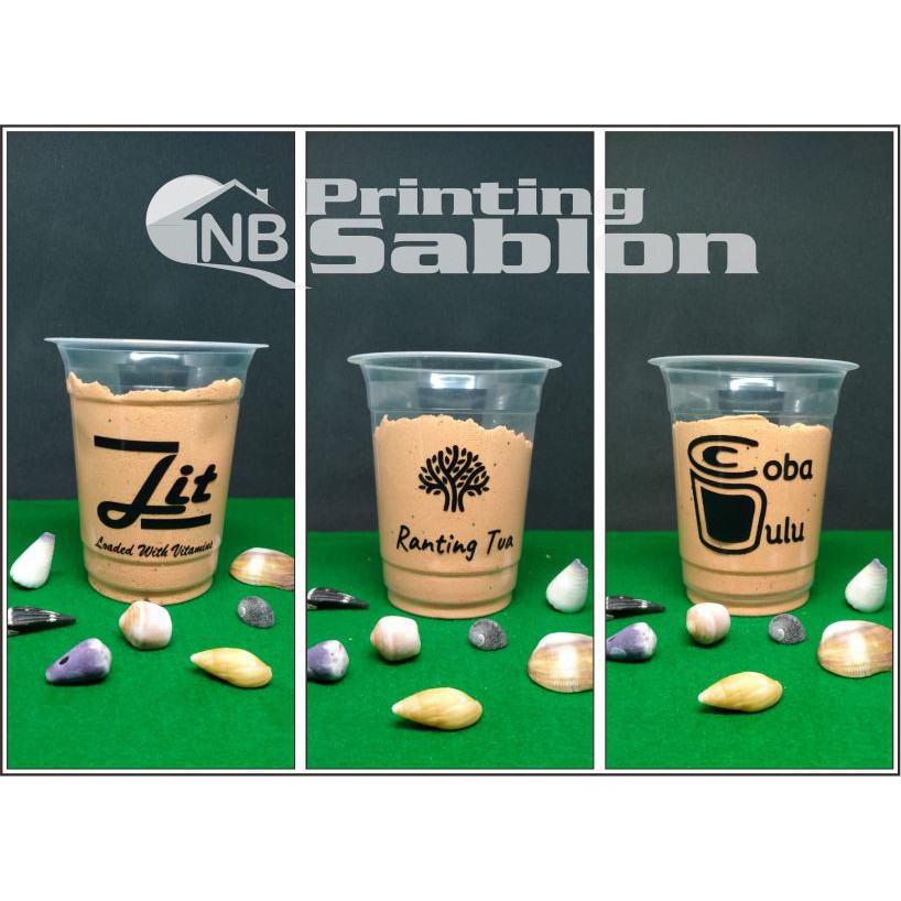 Sablon GELAS Cup 12 Oz, 14 Oz, 16 Oz, 18 Oz, dan 22 Oz Datar
