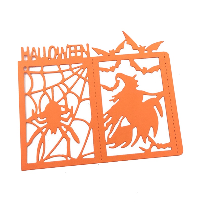 Cutting Dies Embossing Bahan Carbon Steel Desain Kelelawar Laba-Laba Halloween Untuk Scrapbook