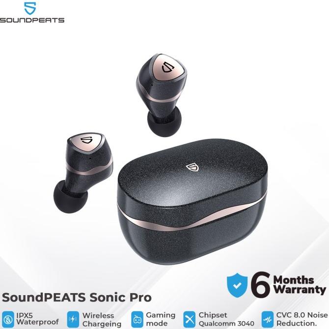 SoundPEATS Sonic PRO APTX Adaptive True Wireless Earbuds - Grey