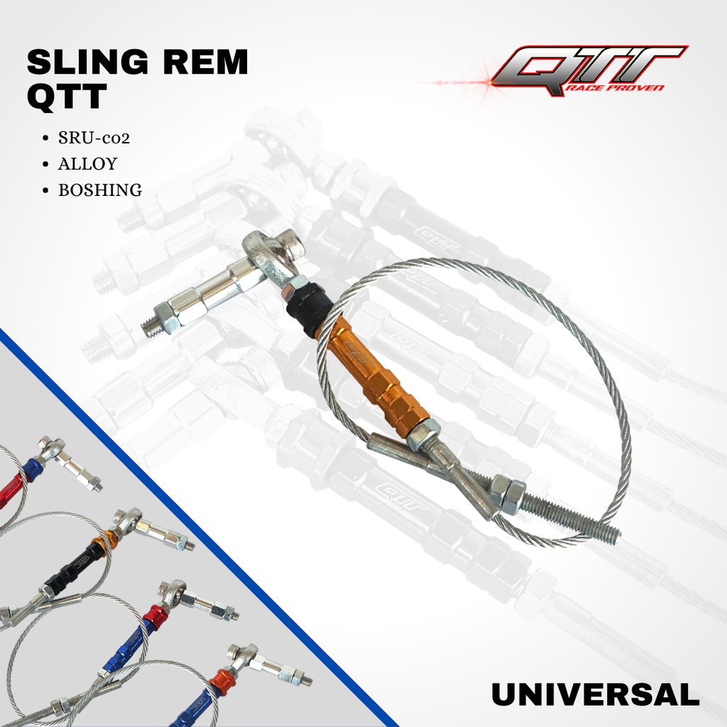 Sling rem QTT warna alumunium universal + boshing SRU C02