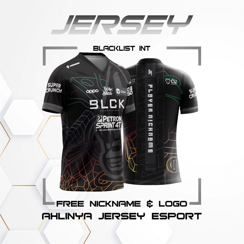 Jersey BAJU BLACKLIST INTERNATIONAL TERBARU 2022 Season 10 Hitam BLCK S10 FREE NICKNAME
