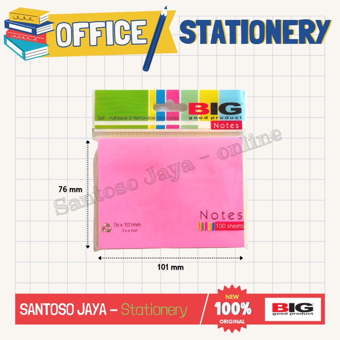 

Sticky Notes BIG 76x101mm - Memo Note Warna Warni