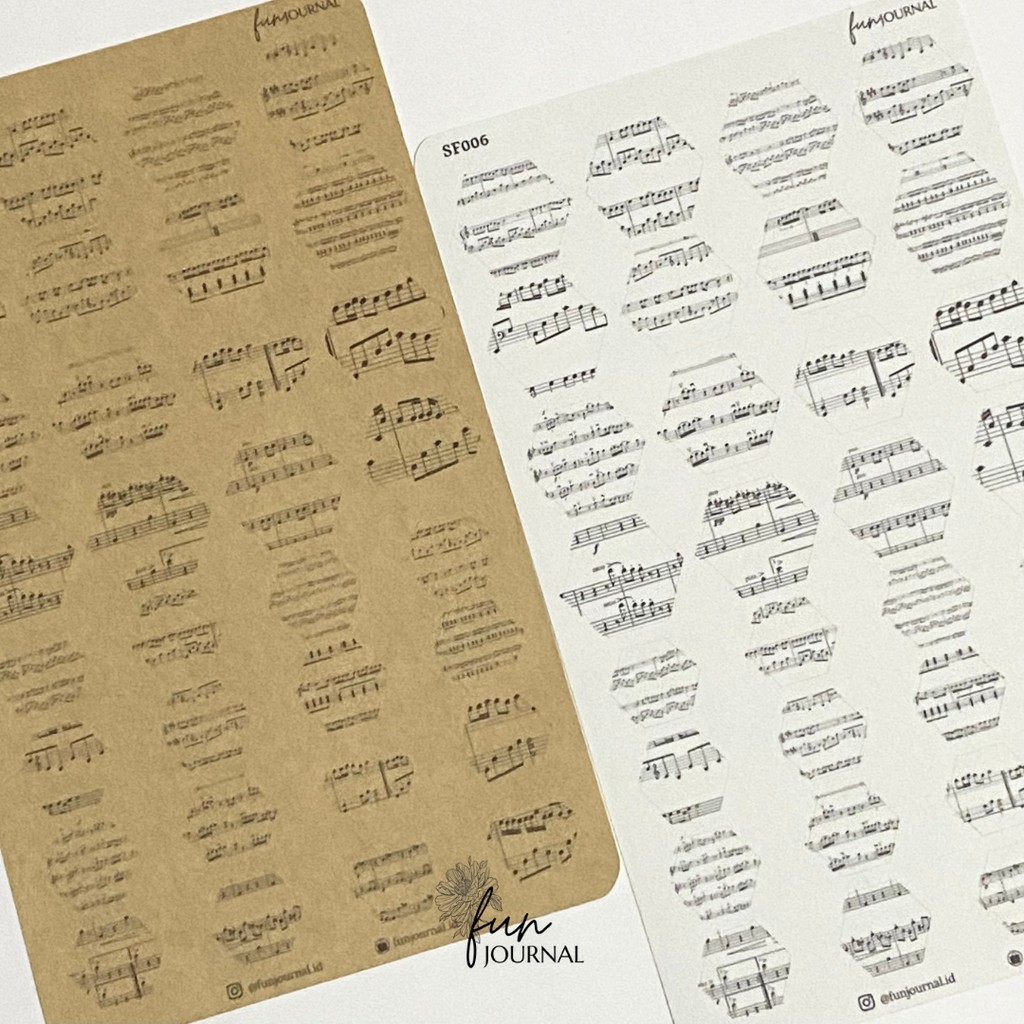 

MUSIC IN HEXAGON STICKER SHEET UNTUK JOURNAL JURNAL PLANNING PLANNER SCRAPBOOK DIY BUJO