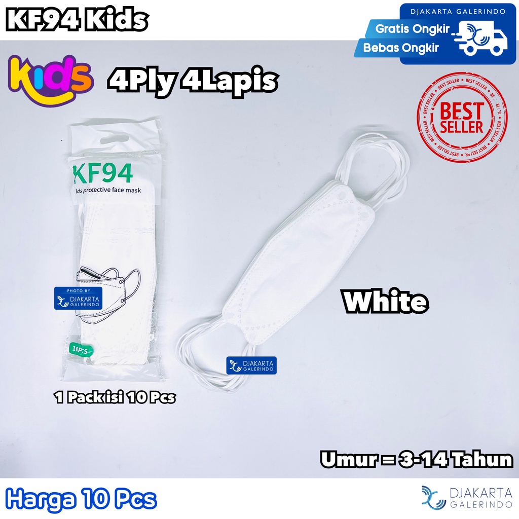 Masker KF94 4Ply - KF94 5Ply Anak Polos  - Masker KF94 Kids Polos 4Ply &amp; 5Ply