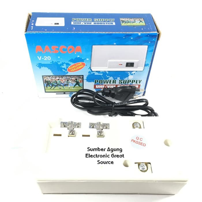 Booster Mascom V20 Power SUpply UHF VHF Gambar Terang Jelas