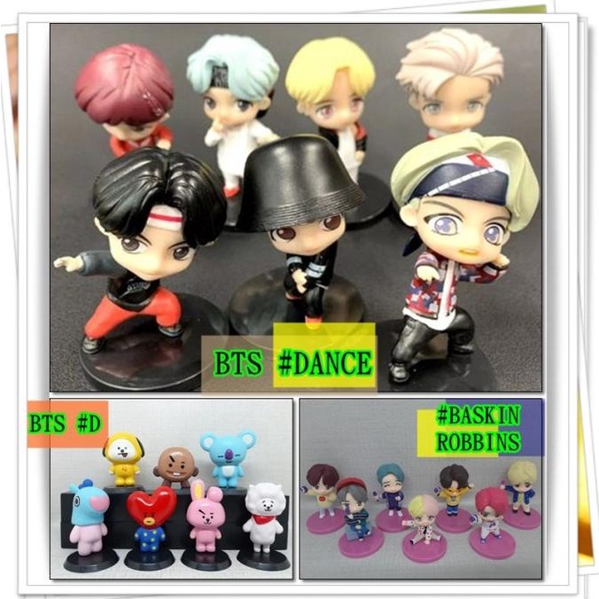 Set Of 7 Mini Figure BTS Tiny Tan MIC DROP - Pajangan BTS Tiny Tan