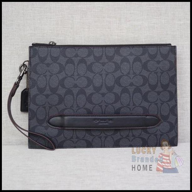 Bag Canvas - Tas Coach Pouch Manhattan In Signature Canvas Clutch Original Coach