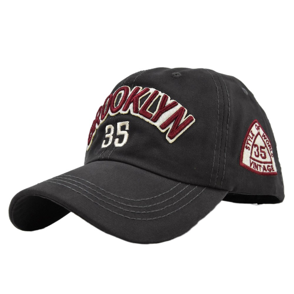 Topi Baseball Motif Bordir Brooklyn 35 &quot;Bahan Katun Untuk Unisex