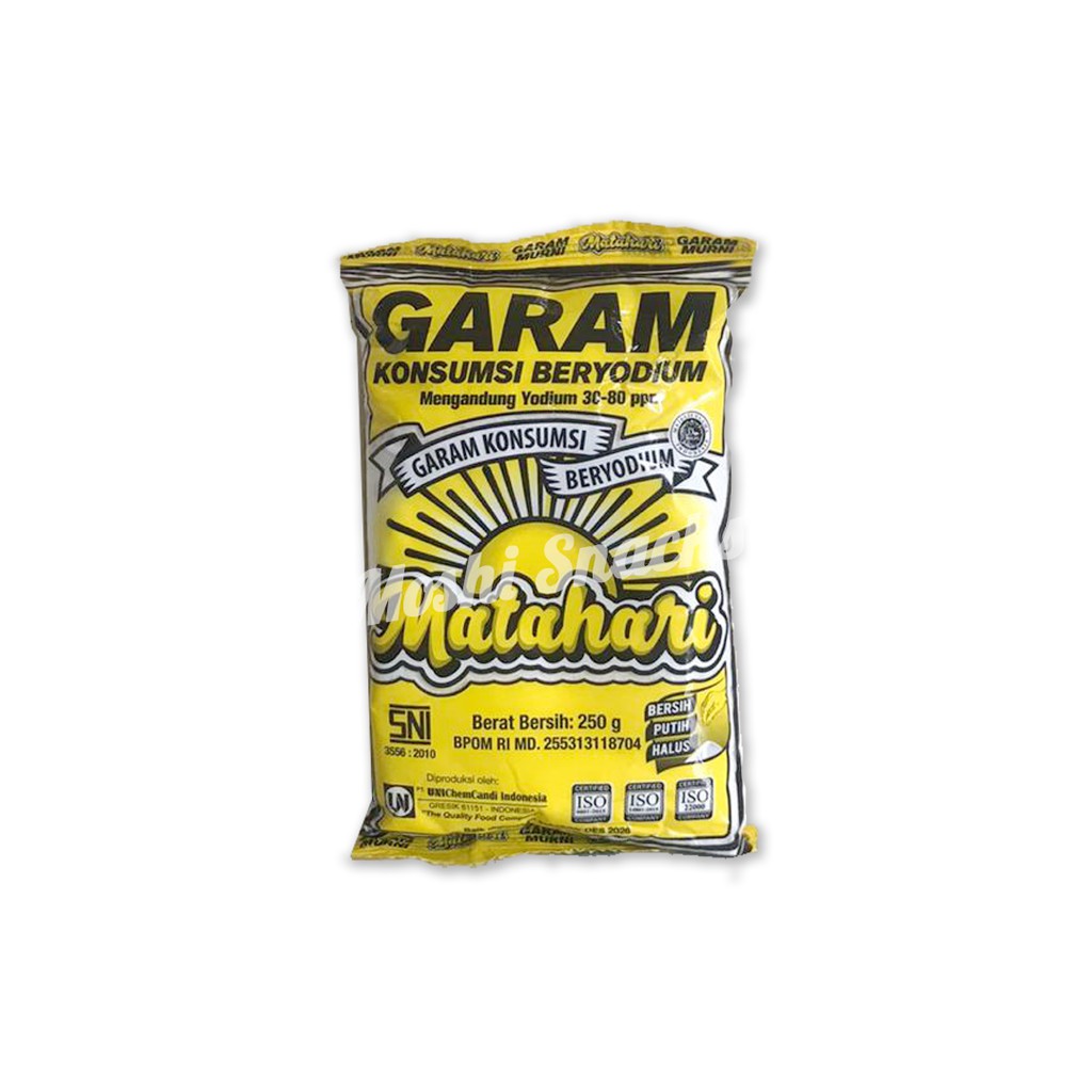 

Garam Matahari Beryodium 250gr / Garem Dapur Matahari / Sodium Salt