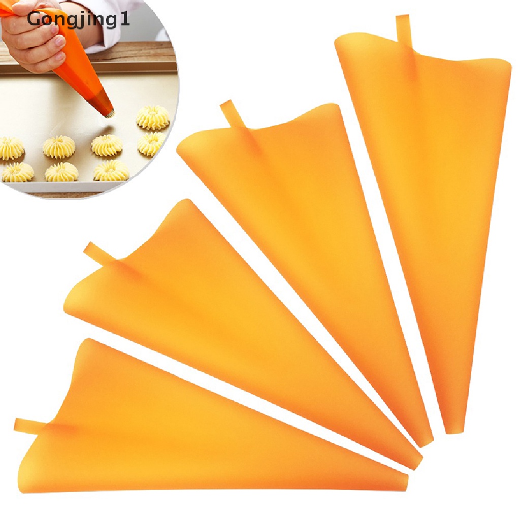 Gongjing1 Kantong Piping Bag Silikon Reusable Untuk Dekorasi Kue / Cupcake DIY