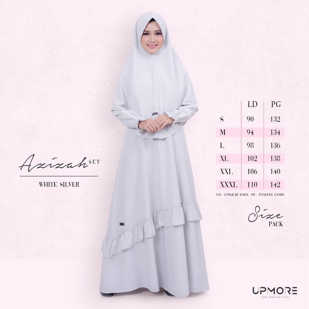 GAMIS PUTIH AZIZAH SILVER WHITE UM 001