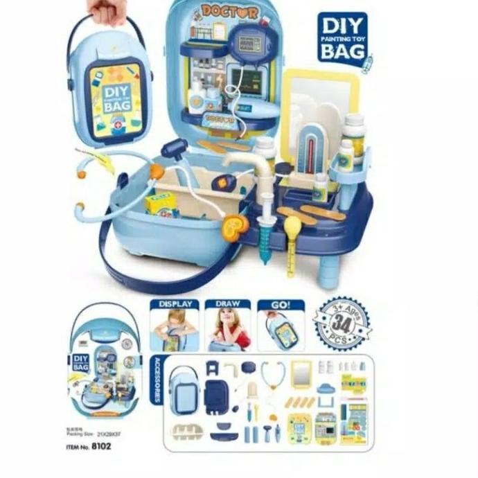 Mainan Dokter Dokteran Doctor Diy Bag Premium Dokter Play Set 5681