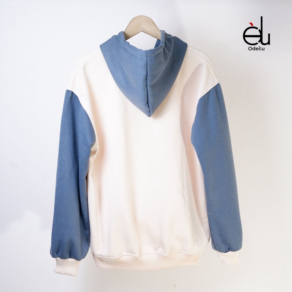 ODECU PREMIUM HOODIE TWO COLOR VANILLA DENIM SWEATER OVERSIZE WANITA PRIA