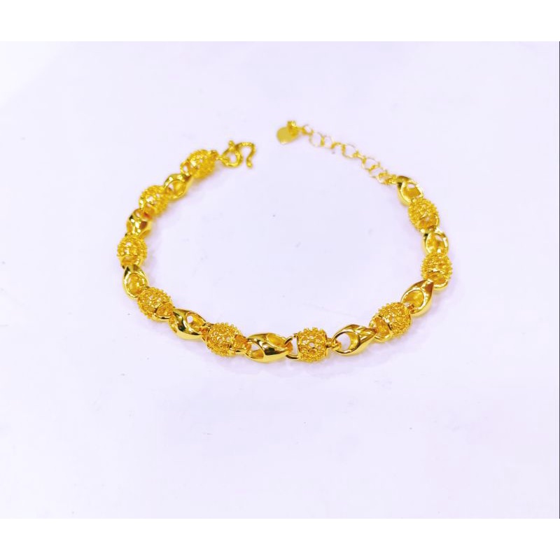 GELANG TANGAN BAMBU/GELANG RANTAI BAMBU/GELANG TANGAN KUNING/GELANG LAPIS EMAS DEWASA/PERHIASAN