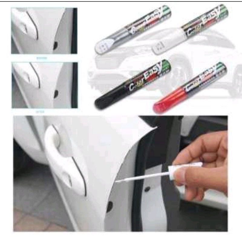 SPIDOL KUAS OLES COLOR COLOUR EASY PENGHILANG PENYAMAR GORESAN BARET BARETAN BODI BODY COVER TEBENG TEDENG MOTOR MOBIL SEDIA WARNA HITAM BLACK GLOSSY PUTIH WHITE SILVER ORI ORIGINAL COLOR EASY ASLI