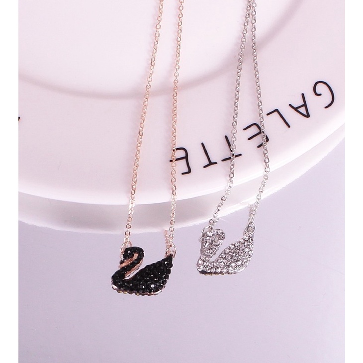 Swan Necklace Kalung Titanium Steel Necklaces Korean Style Swan Necklace Swan Pendant Clavicle Chain Birthday Gift Women