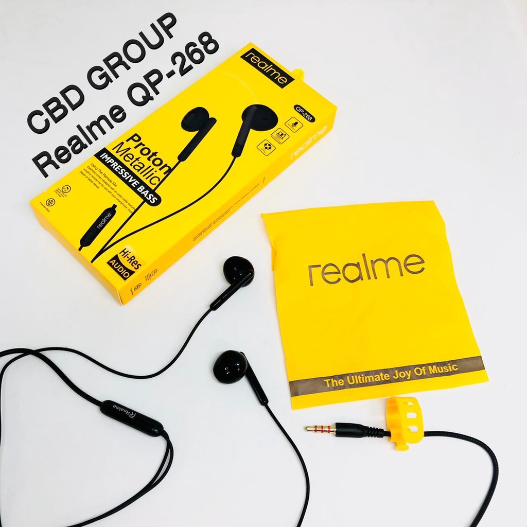 Earphone REALME QP-268 / headset handfree earphone REALME QP-268 MIC PROTON METALLIC BASS