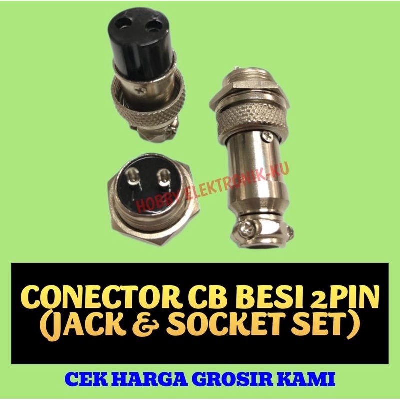 CONECTOR CB 2PIN BESI JACK + SOCKET SET