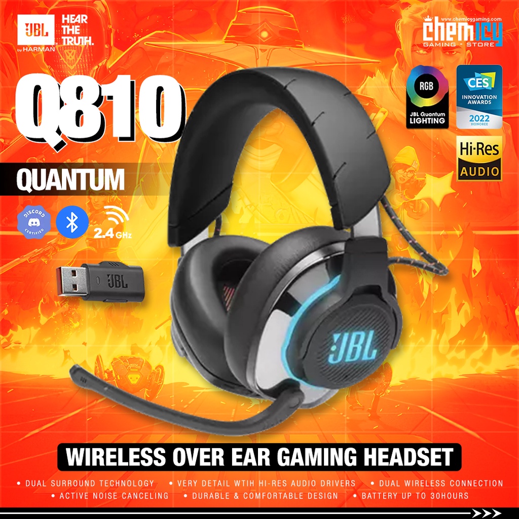 JBL Quantum 810 Wireless Bluetooth Gaming Headset with ANC