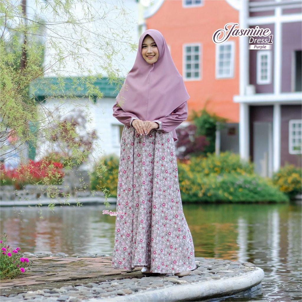 GAMIS JASMINE SET KHIMAR TERBARU BY ZABANIA