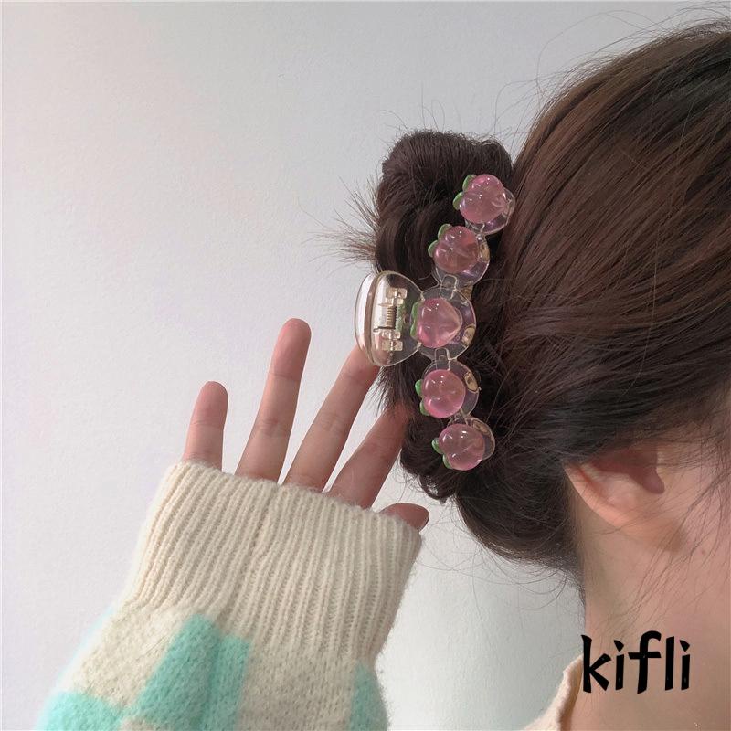 Jepit Rambut,Korea Mutiara Hair Clip,Claw Motif Persik Rumbai Mutiara,Untuk Wanita