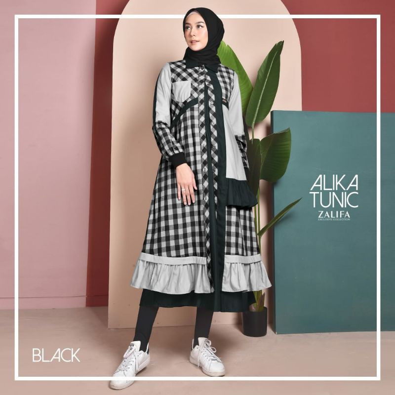 Alika Tunik Black by. Zalifa