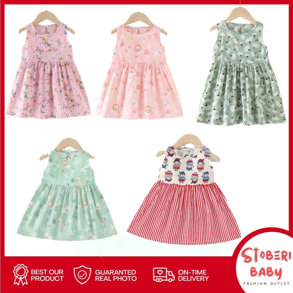 stoberi baby - DRESS ROSIE KATUN DRESS ANAK PEREMPUAN UMUR 0-6 TAHUN A2