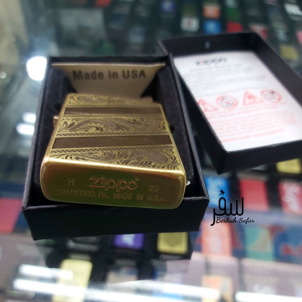 Korek Zippo Gold Full Grafir 2 Sisi High Premium Quality Made In Usa &quot;Limited Edition&quot;