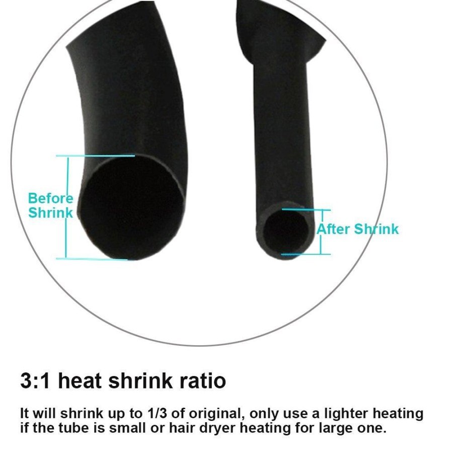 Selongsong Bakar - Heatshrink + Lem 75 mm - Panjang 1 Meter